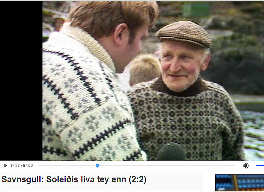 En del digitaliserede udsendelser kan allerede ses på nettet. F.eks. "Soleiðis liva tey enn" fra 1987, hvor en reporter taler med indbyggerne i en bygd om fåretransport med båd, kartning af uld m.m. Foto: KVF.fo